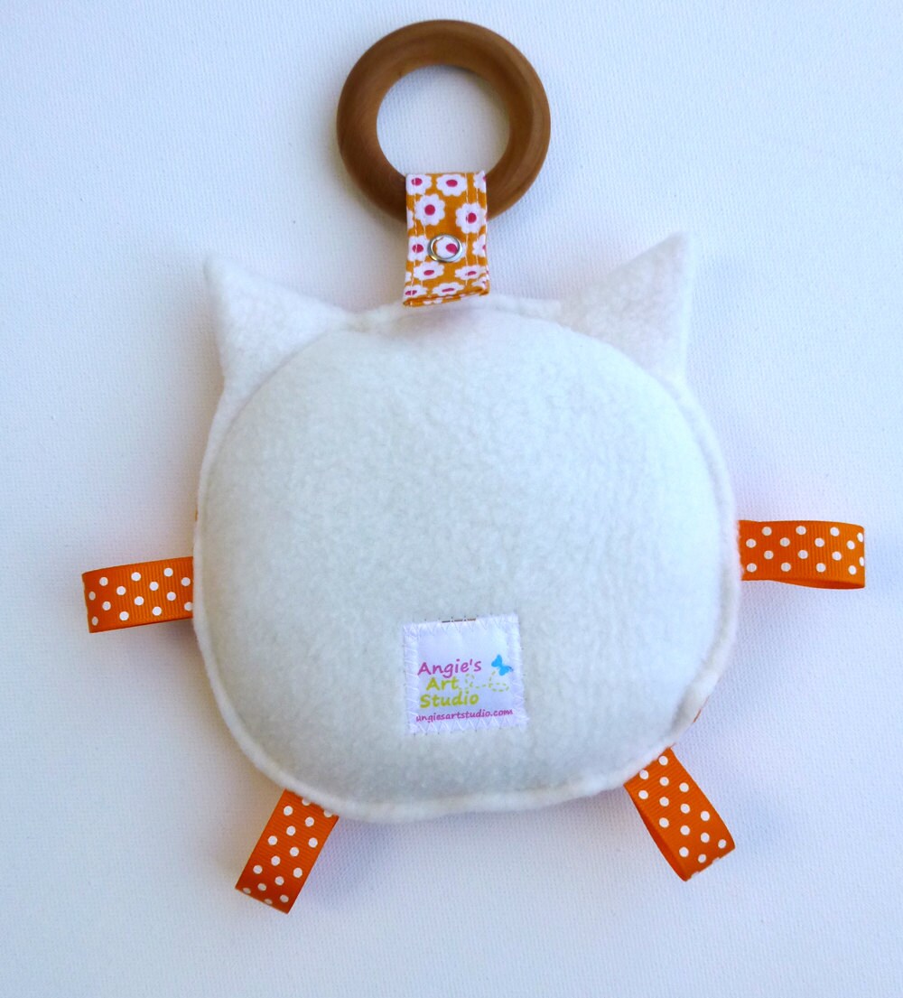 Marmalade the Kitty Cat Baby Toy Crinkle Toy Organic Wood Etsy