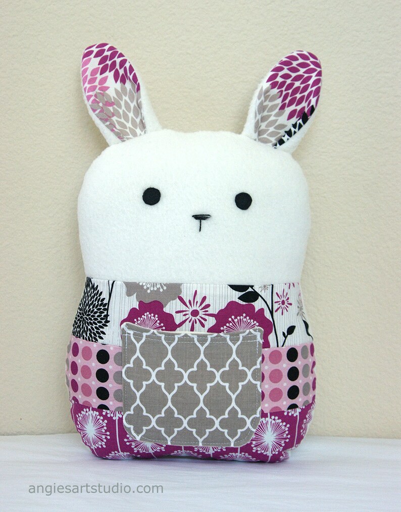 Patchwork Bunny, Tooth Fairy Pillow, Stuffed Animal, Rabbit Plushie, Stuffed Toy, Great Baby