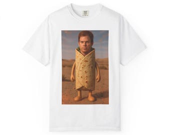 Dexter as a burrito, funny boxy tee design.