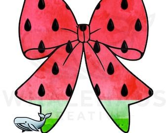 Laço de melancia PNG: Design de coquete de verão (download digital para uso pessoal)
