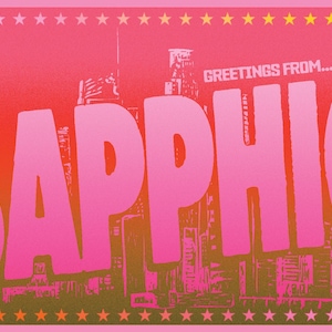 Saudações de Sapphic LA - Cartão Postal LGBTQ+