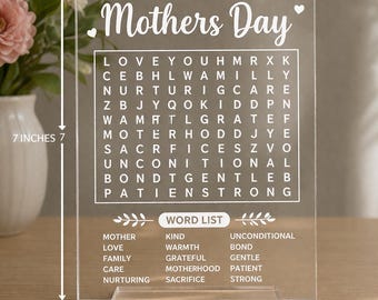 Letrero acrílico de Feliz Día de la Madre