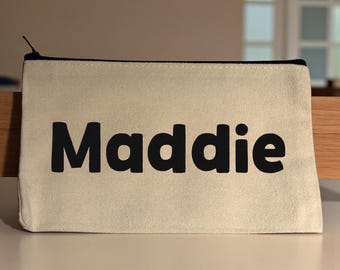 Bolsa de lona con cremallera personalizada: bolsa de viaje personalizada, artículos para niños, estuche médico