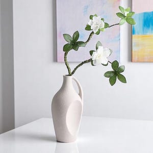 Scandinavian Ceramic Vase, Minimalist Nordic Home Decor, Modern Shelf Styling, Neutral Pottery Accent for Living Room or Entryway