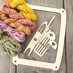DIY Wooden Weaving Loom Kit – Hand Knitted Coaster Frame for Beginners & Kids