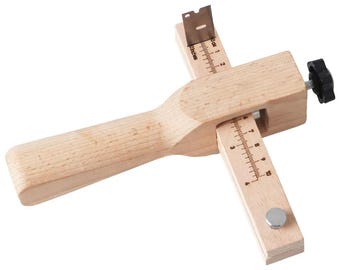 Adjustable Leather Strap Cutter: Wood & Metal Hand Tool for DIY Belts
