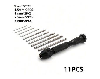 Mini Hand Drill Set: 49-Piece Micro Drill Bits for Jewelry, Resin, Wood