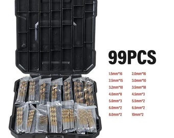 99-delige HSS titanium-spiraalborenset: boren in metaal, hout en kunststof