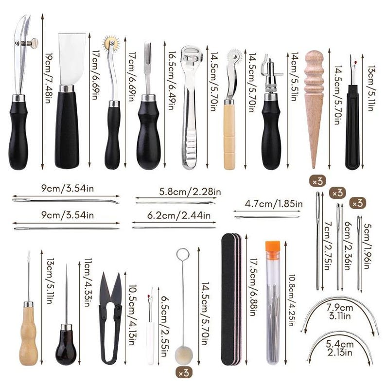 Leather Craft Tool Set: Hand Sewing, Stitching, Carving & Repair - Etsy