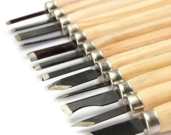 Houtsnijbeitelset: 12-delige professionele handgereedschapsset