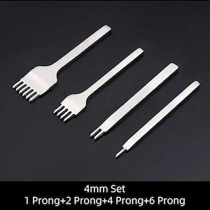 Juego de herramientas para perforar agujeros de cuero: kit de costura y costura DIY (3 mm-6 mm)