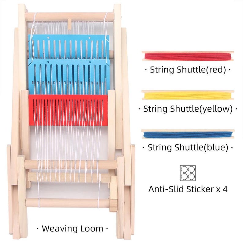 Wooden Weaving Loom Kit: Mini Hand Loom With Wool Yarn - Etsy