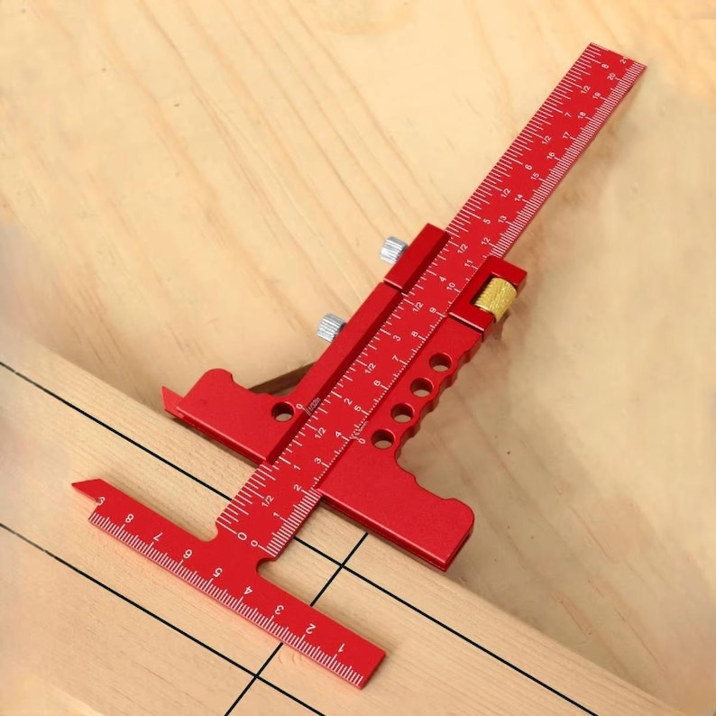 Precision Sliding Edge T-square Ruler | Adjustable Woodworking Scriber ...