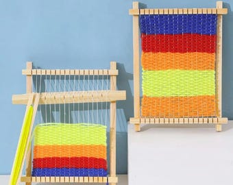 Kids' Wooden Weaving Loom Kit: DIY Hand Knitting Toy