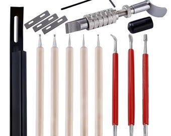 Leder Carving Tool Set - Schwenkmesser, Beveler & Punktierungsstifte