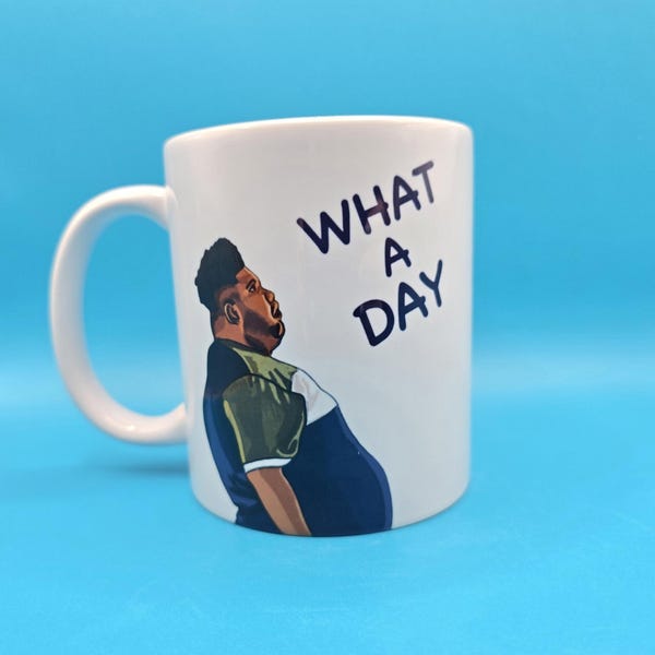 Funny Mug – "What A Day" – Quirky Coffee Cup – Relatable Gift for Friends, Coworkers & Family – Best Selling Mugs