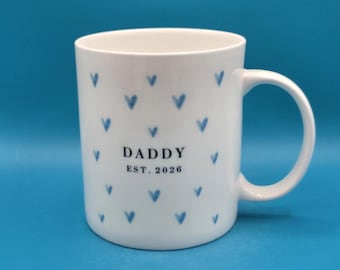 Mummy and Daddy Est. 26/27 Mug Set, New Parent Gift, Baby Announcement Coffee Cups, Pregnancy Reveal, First Mother’s Day & Father’s Day Gift