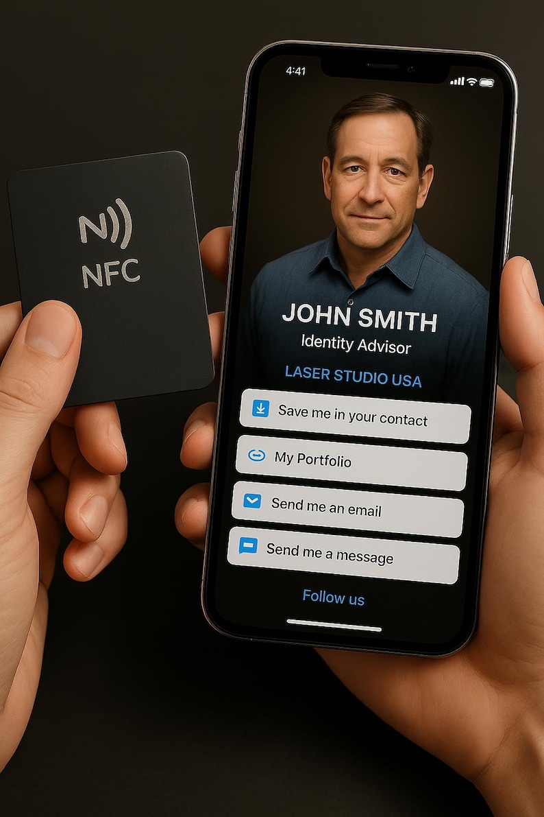 Kontaktlöst NFC-visitkort i metall, anpassningsbart bild 3