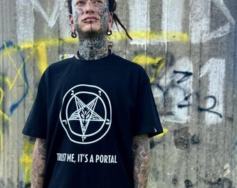 Occult Portal Tee - Satanic Graphic Shirt for Witchy Gothic Style