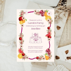 Invitación a una fiesta de jardín caprichosa - Diseño personalizable de Canva