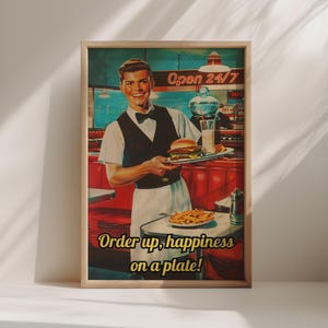 Retro diner poster - Etsy 日本