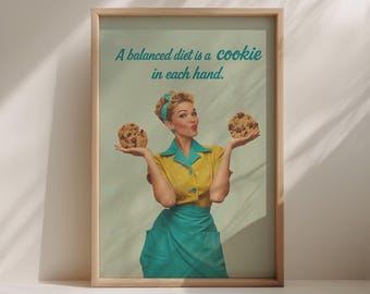 Retro Cookie Poster - lustige druckbare Küche (Digitaler Download)