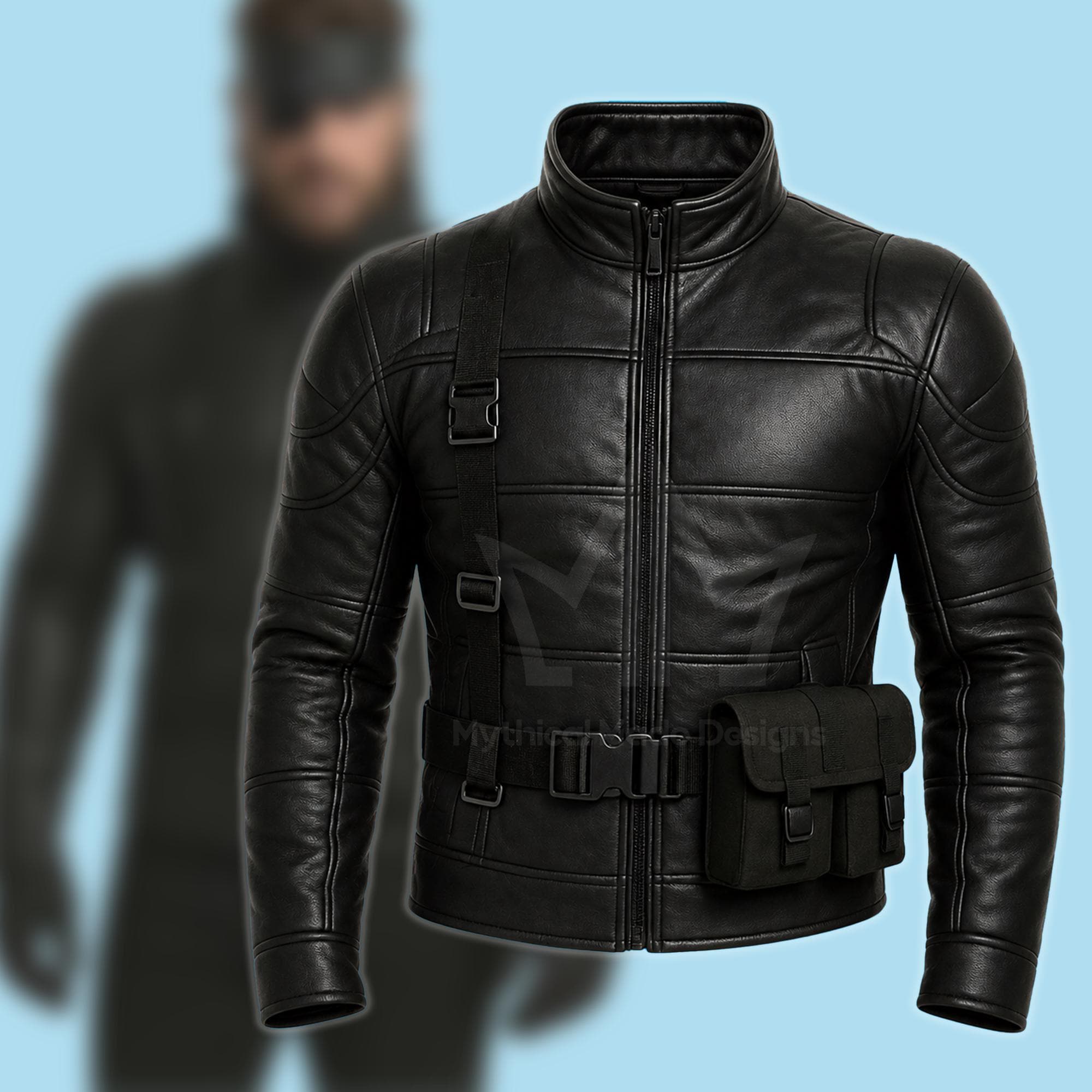 Metal Gears Solid Leather Jacket: Big Boss Snake Cosplay, Tactical