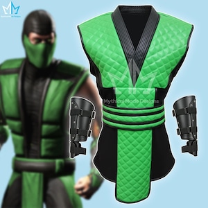 Ninja Warrior Reptile Cosplay Vest & Armor | MK Style Costume | Leather Bracers | Halloween Outfit