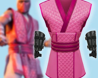 Floyd Pink Ninja Costume | Mortal Kombat Leather Armor | Halloween Cosplay Outfit for Men & Women