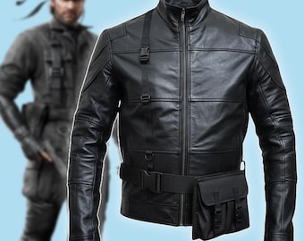 Metal Gears Solid Leather Jacket: Big Boss Snake Cosplay, Tactical Bomber Jacket