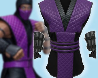Rain Purple Ninja Costume | Mortal Kombat Leather Armor | Halloween Cosplay Outfit for Men & Women