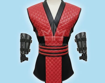 Ermac Rotes Ninja Kostüm | Die Sterling-Lederrüstung | Halloween Cosplay Outfit für Männer & Frauen