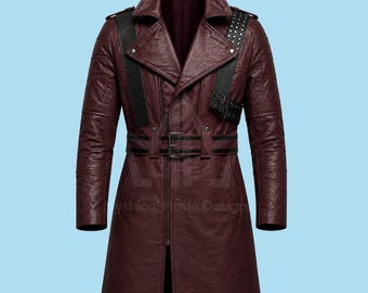 Devil May Cry 3 Dante Red Leather Coat | Cosplay Costume Long Trench Coat