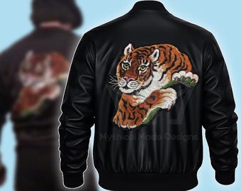 Tiger Balboa Leather Bomber Jacket Sylvester Stallone Real Leather Black Handmade Jacket Movie Jacket