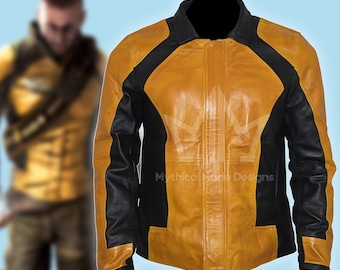 Cole MacGrath Inspired Black & Yellow Leather Jacket |  In-famous Cosplay Jacket  | Gamer Costume