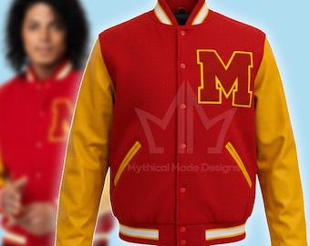 Michael Jackson Thriller Varsity Jacket - Unisex Red Bomber Wool Jacket