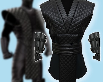 Noob Saibot Black Ninja Costume | Mortal Kombat Leather Cosplay Outfit