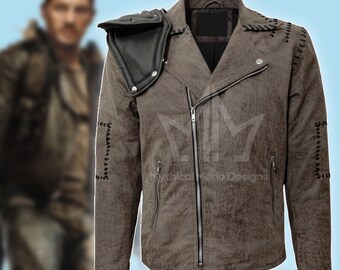 Mad Max Road warrior Leder Distressed Jacke - Fury Tom Hardy's Ärmel Ödland Cosplay Jacke in voller Länge