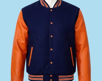 Personalized Varsity Letterman Jacket | Custom Wool Body Leather Sleeves