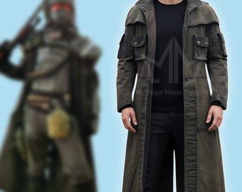 Custom Fallout New Vegas Veteran Ranger Coat – Canvas Duster Cosplay Costume Outfit