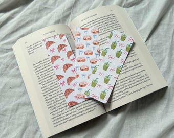 Sweet Treat Bookmark - Matcha - Croissants - Cinnamon Buns - Bows - Bookish - Gift