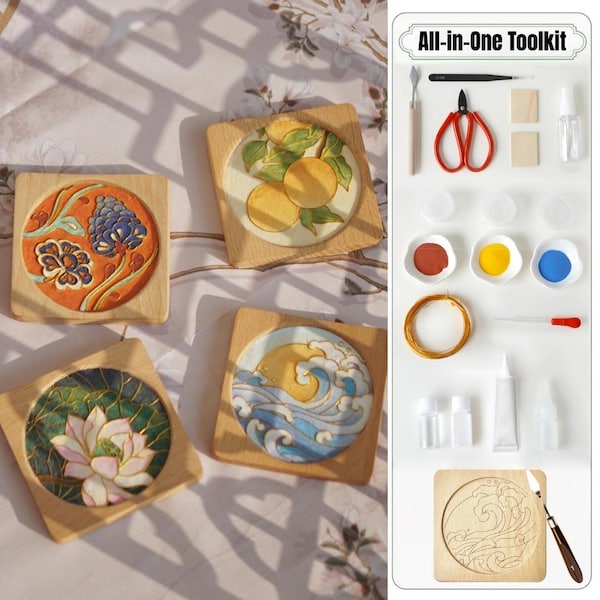 3D DIY Cloisonne Filigree Enamel Paint by Numbers Kit-All in One Unique Crafts-Beginner