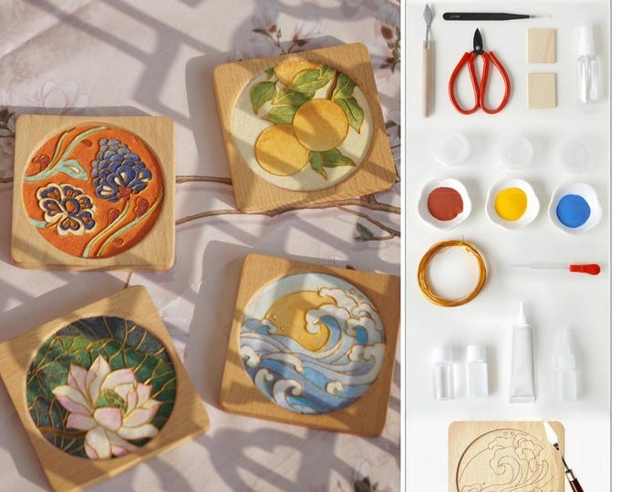 3D DIY Cloisonne Filigree Enamel Paint by Numbers Kit-All in One Unique Crafts-Beginner