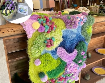 Lavender Moss Carpet Latch Hook DIY Kit 4.3 × 2.5 ft (130 × 75 cm)