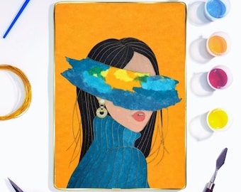 6x8" DIY Cloisonne Enamel Painting Kit: Beginner-Friendly Craft, Home Decor