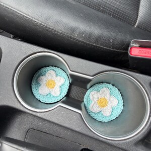 Crochet Daisy Car Coaster Pattern | Cup Holder Insert | PDF Instant Download