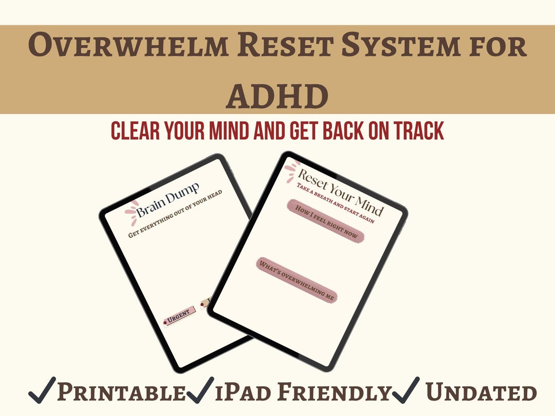 ADHD Reset & Brain Dump Planner Bundle,life Planner, Overwhelm Reset ...