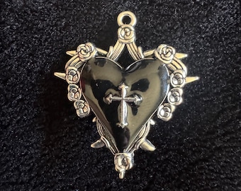 gothic heart clog charm