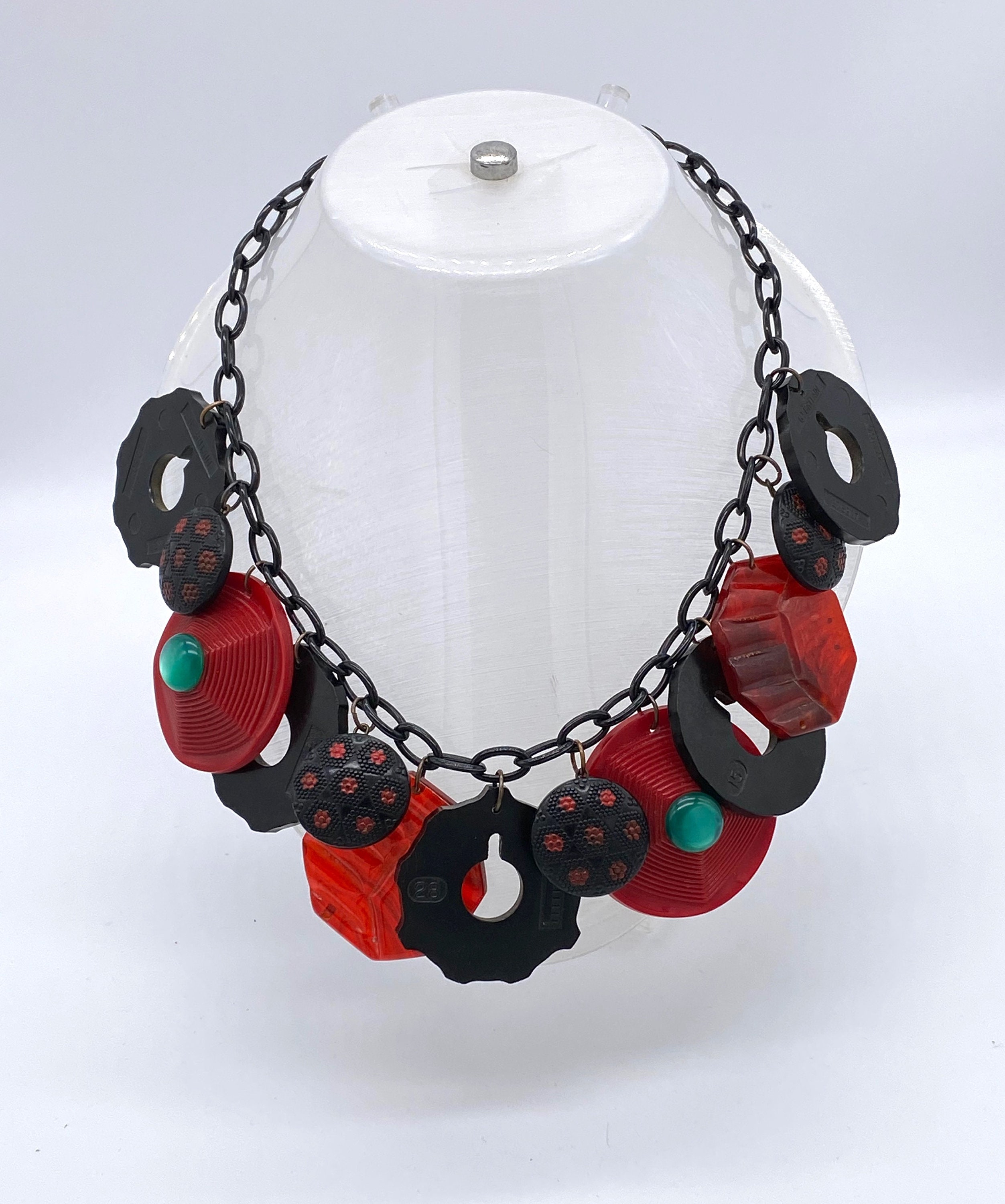 Collier Et Bracelet Anciens En Galalithe - Style Vintage Perles Crème - Très Bon état