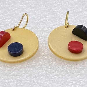 Vintage Art Deco Galalite  piercing earrings